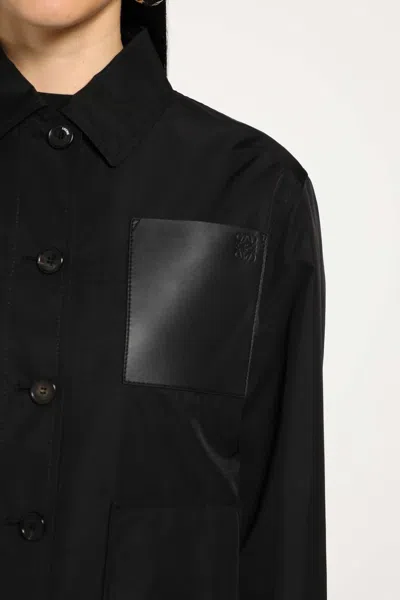 Loewe Workwear Jacket In Cupro Blend In Black