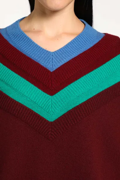 Loewe Wool Sweater With Layered Construction In Red