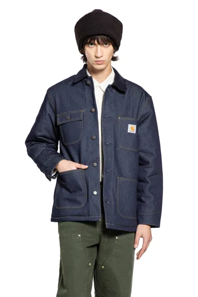 Carhartt Casual Jacket With Long Sleeves And Pockets In Blue