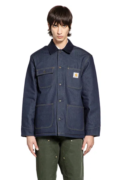 Carhartt Casual Jacket With Long Sleeves And Pockets In Blue