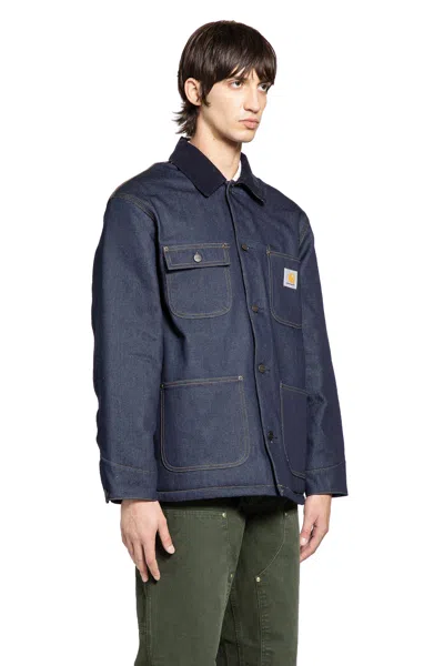 Carhartt Casual Jacket With Long Sleeves And Pockets In Blue
