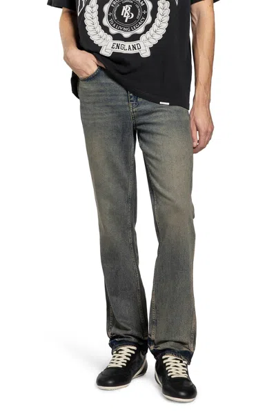 Represent R2 Embroidered Washed Jeans In Blue