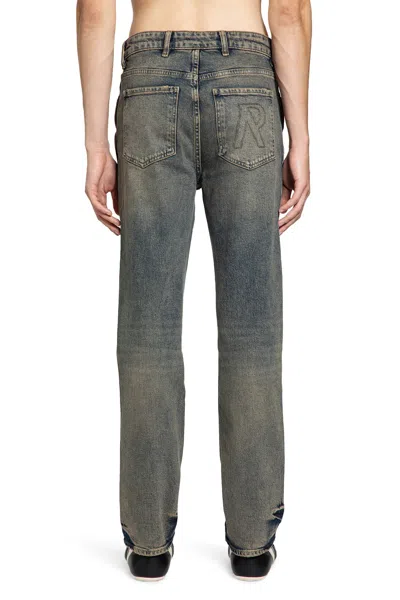 Represent R2 Embroidered Washed Jeans In Blue