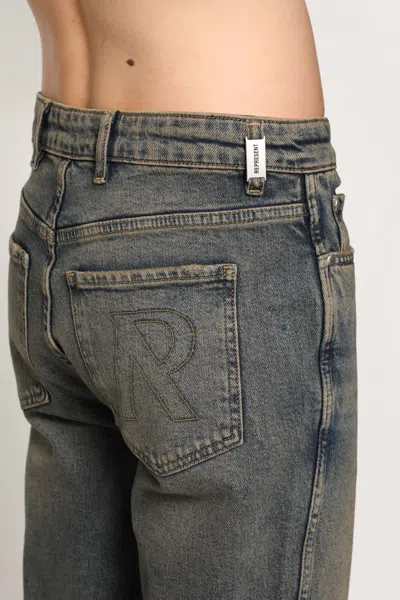 Represent R2 Embroidered Washed Jeans In Blue
