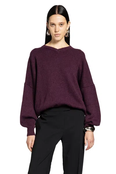 Khaite Nera Cashmere Knit Sweater In Burgundy