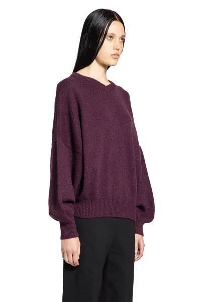 Khaite Nera Cashmere Knit Sweater In Burgundy