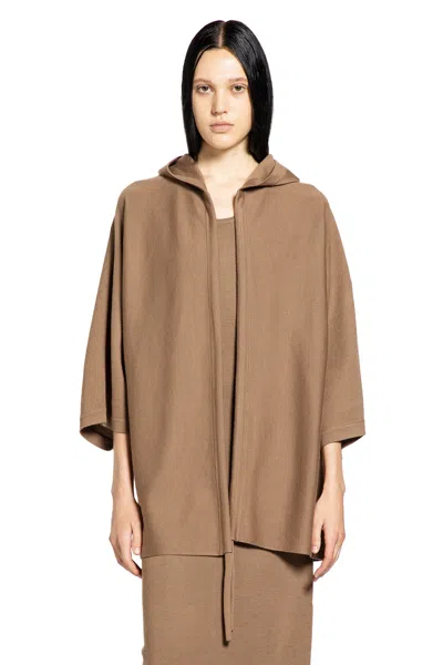 Max Mara Relaxed Oversized Brown Hoodie With Drawstring Closure In Brown