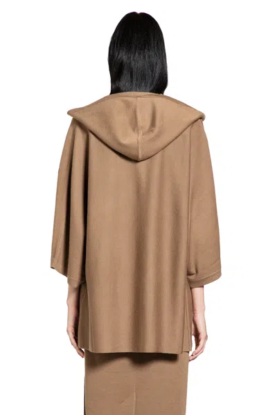 Max Mara Relaxed Oversized Brown Hoodie With Drawstring Closure In Brown