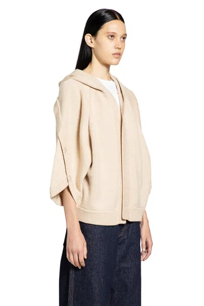 Max Mara Hooded Cardigan In Neutral