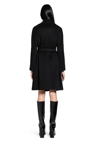 Max Mara Wool Robe Coat In Black