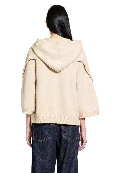 Max Mara Hooded Cardigan In Neutral