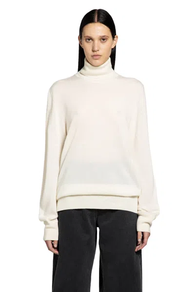 The Row Diye Silk-cotton Turtleneck Sweater In Porcelain