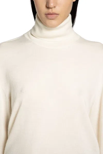 The Row Diye Silk-cotton Turtleneck Sweater In Porcelain