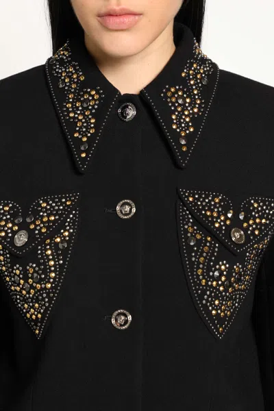 Versace Blazer Informal In Crepe Di Lana Light Weight In Multi