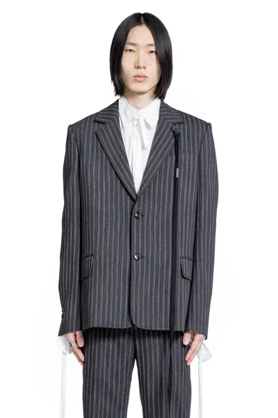 Ann Demeulemeester Aksel Tailored Blazr In Pistriped Visocse In Multi