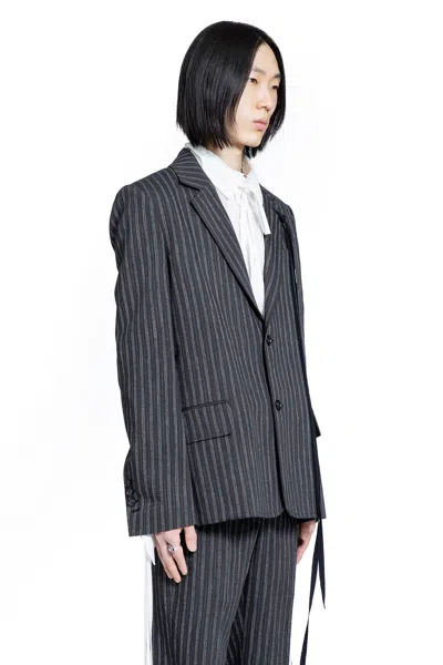 Ann Demeulemeester Aksel Tailored Blazr In Pistriped Visocse In Multi
