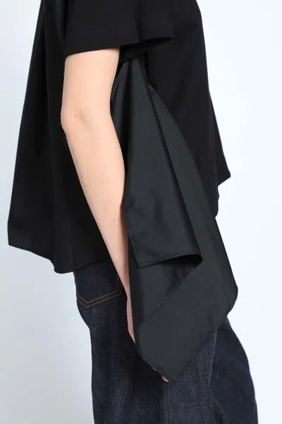 Sacai Poplin X Cotton Jersey T-shirt In Black
