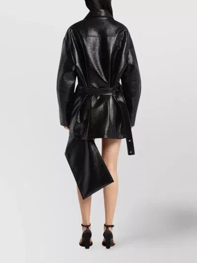 Courrèges Courreges 'vinyl' Black Cotton Blend Jacket Women In Black