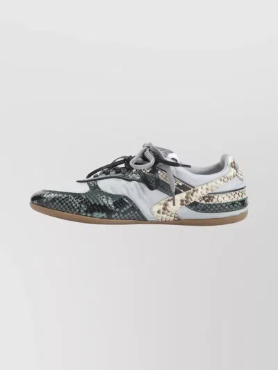 Miu Miu Gymnasium Technical Fabric And Python-print Ayers Leather Sneakers In Multi