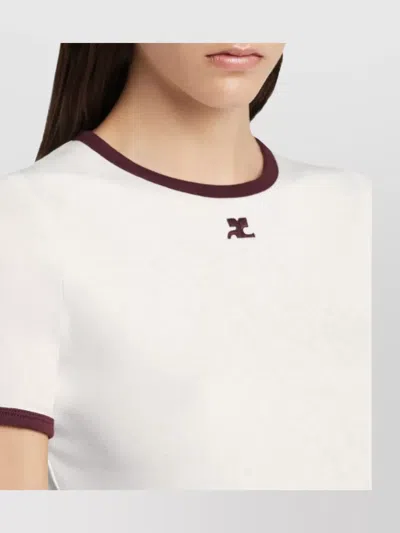 Courrèges Logo Cotton T-shirt In White