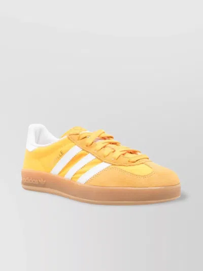 Adidas Originals Panelled Logo Sneakers Branded Heel In Yellow