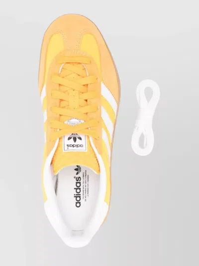 Adidas Originals Panelled Logo Sneakers Branded Heel In Yellow