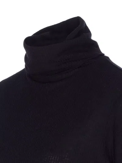 Loulou Studio High Neck Long Sleeve Ribbed Knitwear In Black