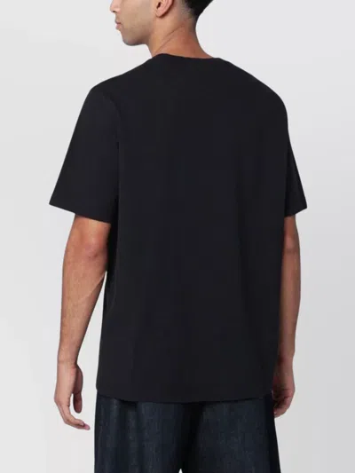Maison Kitsuné Black Comfort T-shirt With Logo Patch In Black