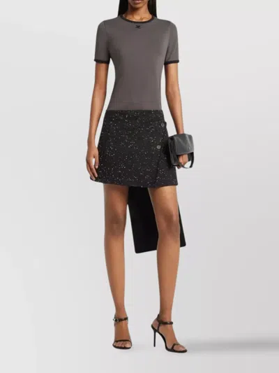 Courrèges Courregès Heritage Contrast T-shirt In Gray