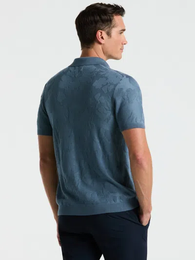 Perry Ellis Men's Jacquard Floral Polo Sweater In Black