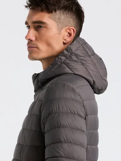 Perry Ellis Men's Hybrid Lightweight Puffer Jacket In Gray