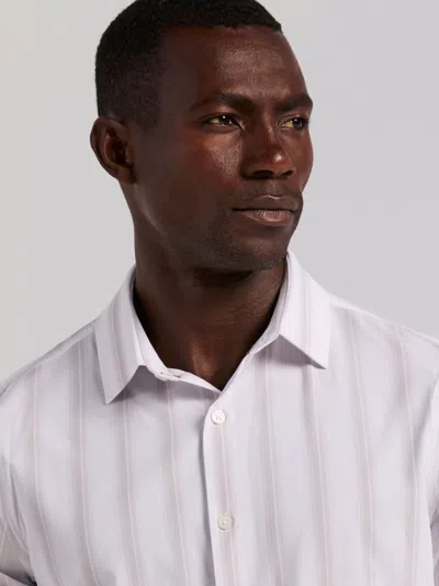 Perry Ellis Men's Ombre Stripe Long Sleeve Slim Fit Shirt In White