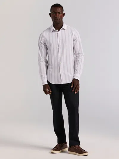 Perry Ellis Men's Ombre Stripe Long Sleeve Slim Fit Shirt In White