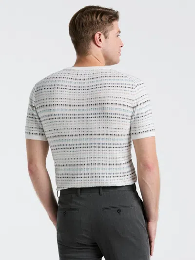 Perry Ellis Men's Geometric Print Crew Sweater In White