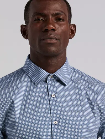 Perry Ellis Men's Tile Geo Print Cotton Shirt In Blue