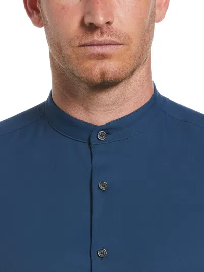 Perry Ellis Men's Untucked Total Stretch Slim Fit Banded Collar Shirt In Multi