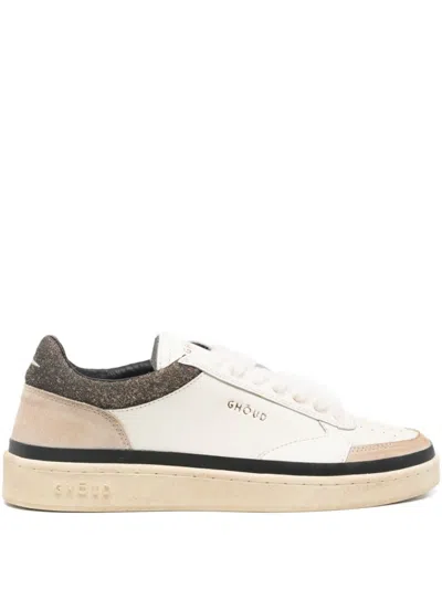 Ghoud Ghōud 'pads' Sneakers In White And Brown Leather In White