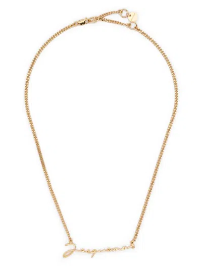 Jacquemus Necklace With Lettering Logo In Gold