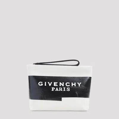Givenchy Beige Slack Cotton Logo Pouch In Black