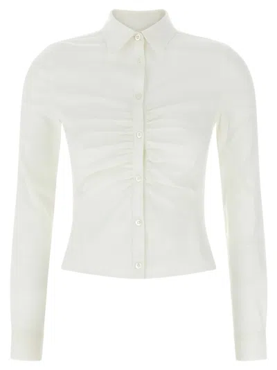 Balenciaga Long-sleeved Corseted Shirt In White