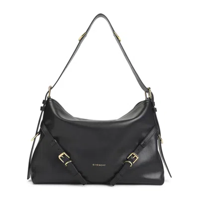 Givenchy Medium Voyou Buckle Shoulder Bag In Tumbled Leather In Black