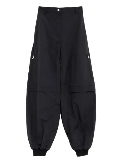 Jacquemus Relaxed Balloon Trousers Zipper Pockets In Black