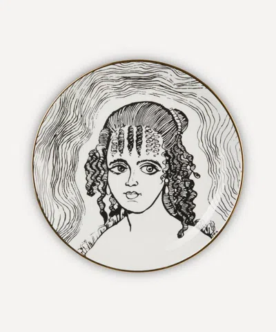 The Wallace Collection X Grayson Perry Bone China Decorative Portrait Plate In Black