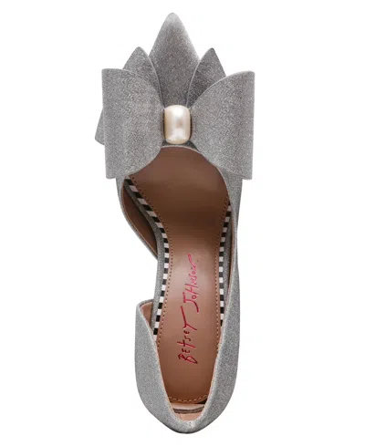 Betsey Johnson Women's Kyliee Embellished Bow Pumps In Gray