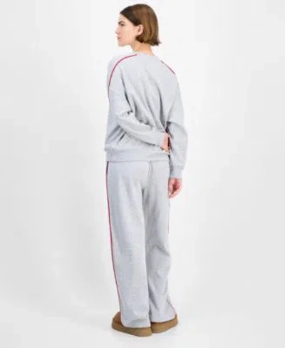 Rebellious One Juniors Big Apple Crewneck Sweatshirt Piped Sweatpants In Gray