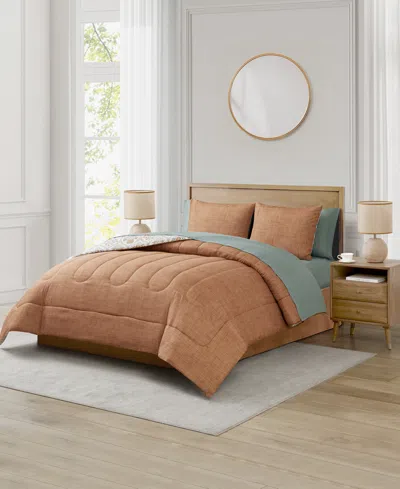 Mytex Hazel 8-piece Reversible Comforter Sets In Brown