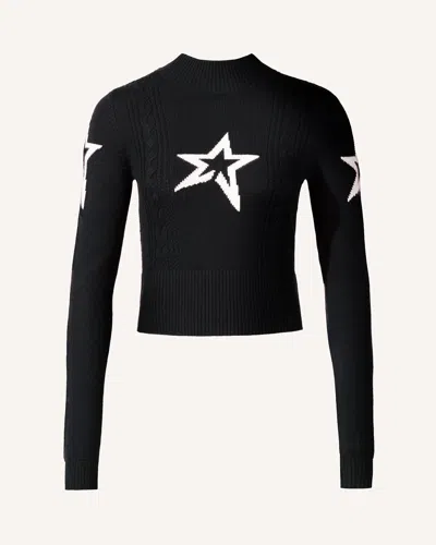 Perfect Moment Women's Cable Underwear Sweater In Black