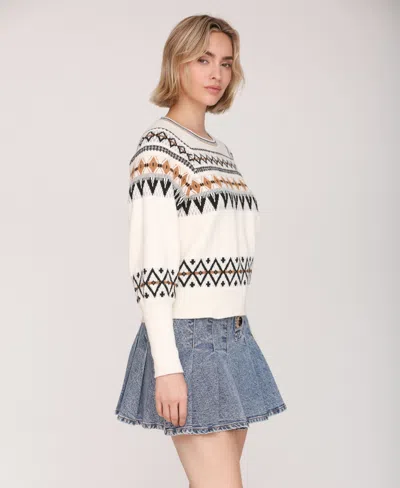 Avec Les Filles Pullover Sweater In White