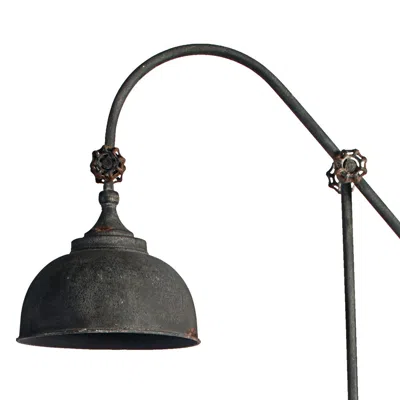 Hivvago 67 Inch Iron Floor Lamp, Adjustable Length Arm, Industrial Antique Black In Black
