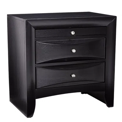 Hivvago Wooden 2 Drawer Nightstand With Tray, Black In Black